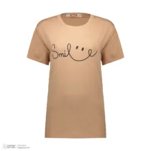 تی شرت آستین کوتاه زنانه مادر مدل Risa رنگ نسکافهای