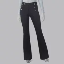 شلوار زنانه مدل دمپا گشاد کمردار کد 120