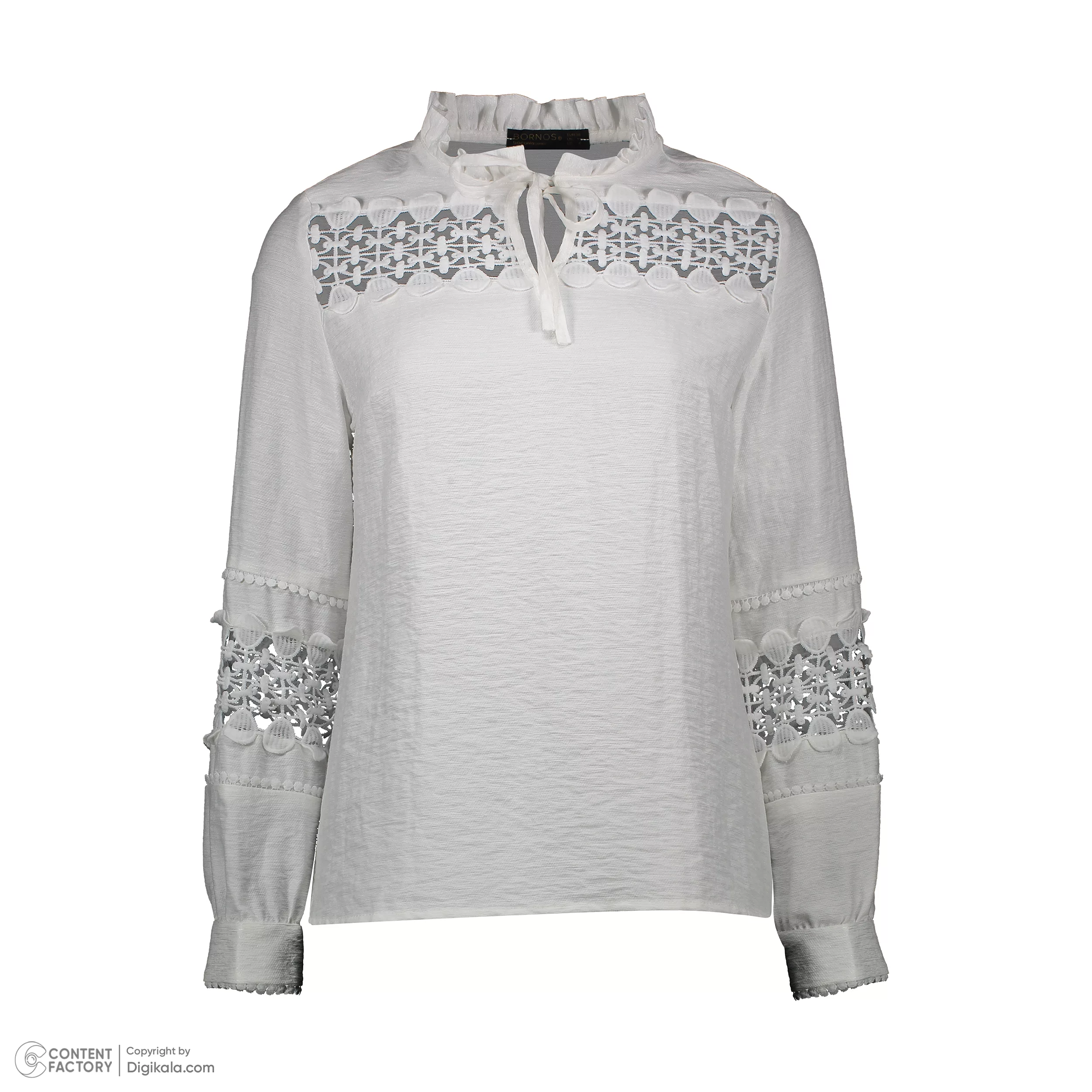 بلوز آستین بلند زنانه برنس مدل 2432 رنگ سفید
