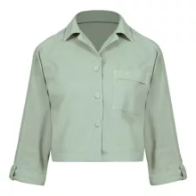 شومیز آستین بلند یقه برگردان زنانه بنیس مدل 38720302 رنگ سبز