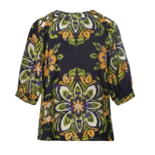 شومیز آستین سه ربع یقه گرد زنانه مدل SB-SS-307348 رنگ مشکی