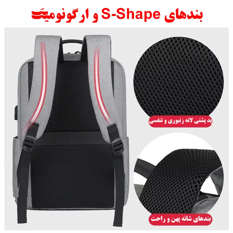 کوله پشتی لپ تاپ مدل 1139 مناسب برای لپ تاپ 14.1 تا 15.6 اینچی