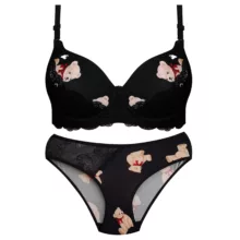 ست شورت و سوتین زنانه پانیذ مدل پوش آپ فنردار کاپ اسفنجی بند متحرک کد 4689-14