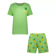 ست تی شرت و شلوارک زنانه مادر مدل Pina رنگ سبز