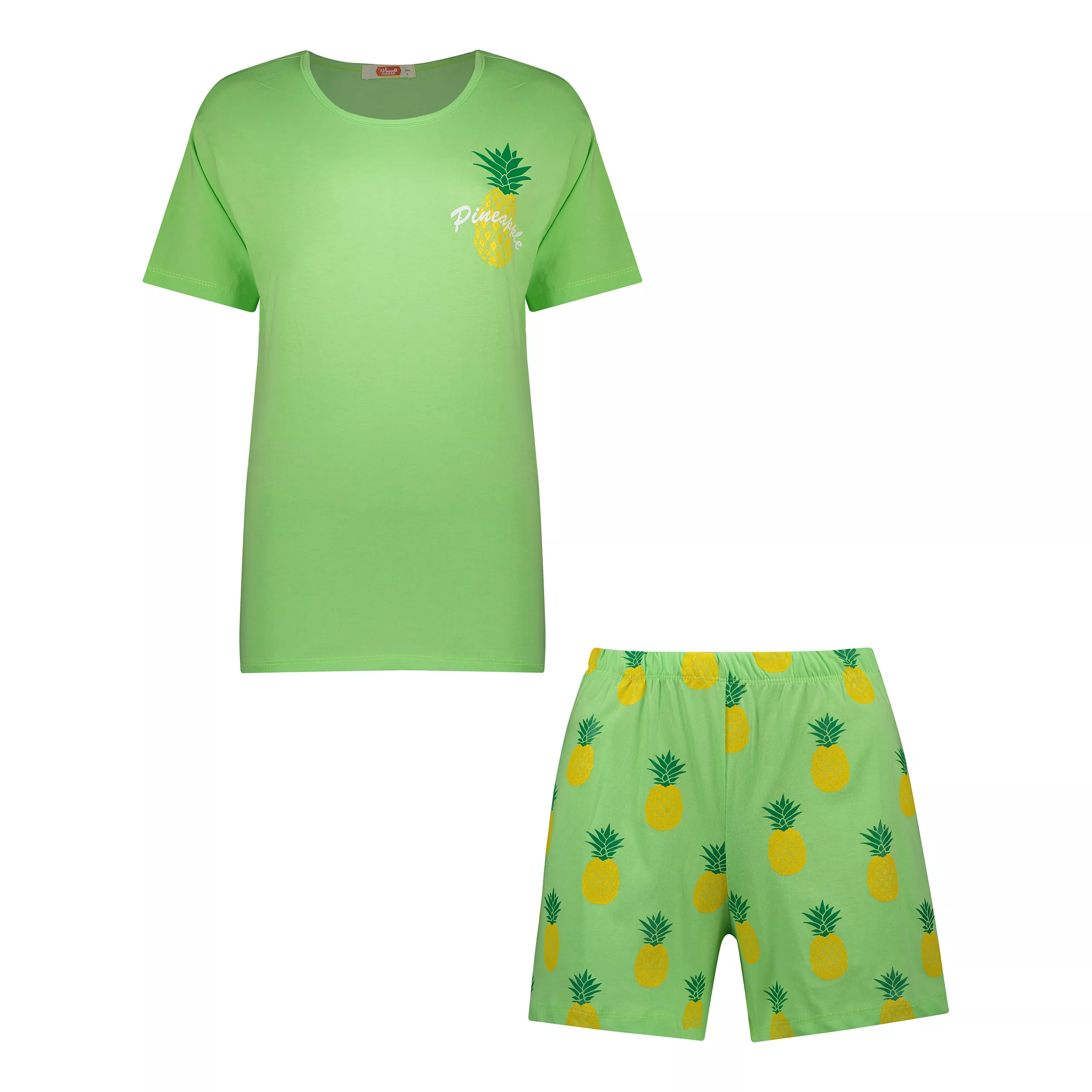 ست تی شرت و شلوارک زنانه مادر مدل Pina رنگ سبز