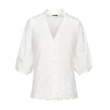 شومیز آستین سه ربع یقه هفت زنانه مدل SB-SS-304453 رنگ سفید