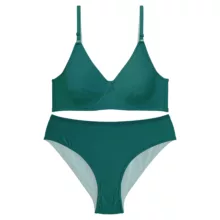 ست سوتین و شورت زنانه نوشه پوش مدل نخی کد 22019 رنگ سبز کله غازی