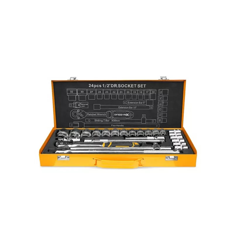 آچار بکس دینگشی مدل CR-V1/2 مجموعه 24 عددی