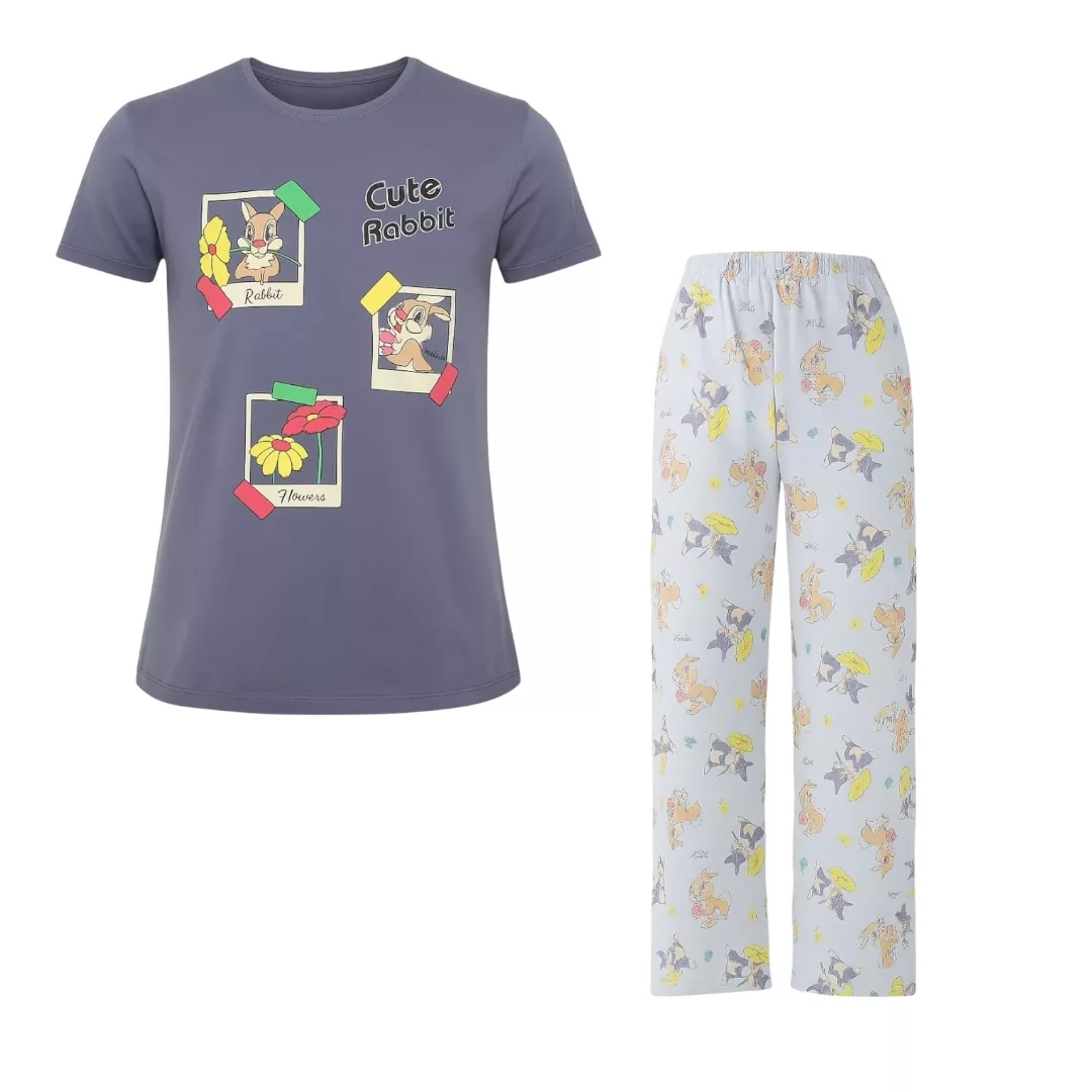 ست تی شرت آستین کوتاه و شلوار راحتی زنانه مدل آماندیس AM034