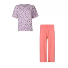 ست تی شرت و شلوارک زنانه افراتین مدل قاصدک کد 6608 رنگ صورتی