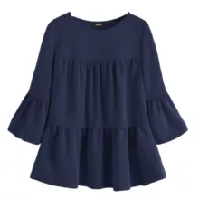 بلوز زنانه مدل پاچیندار رنگ سرمه‌ای