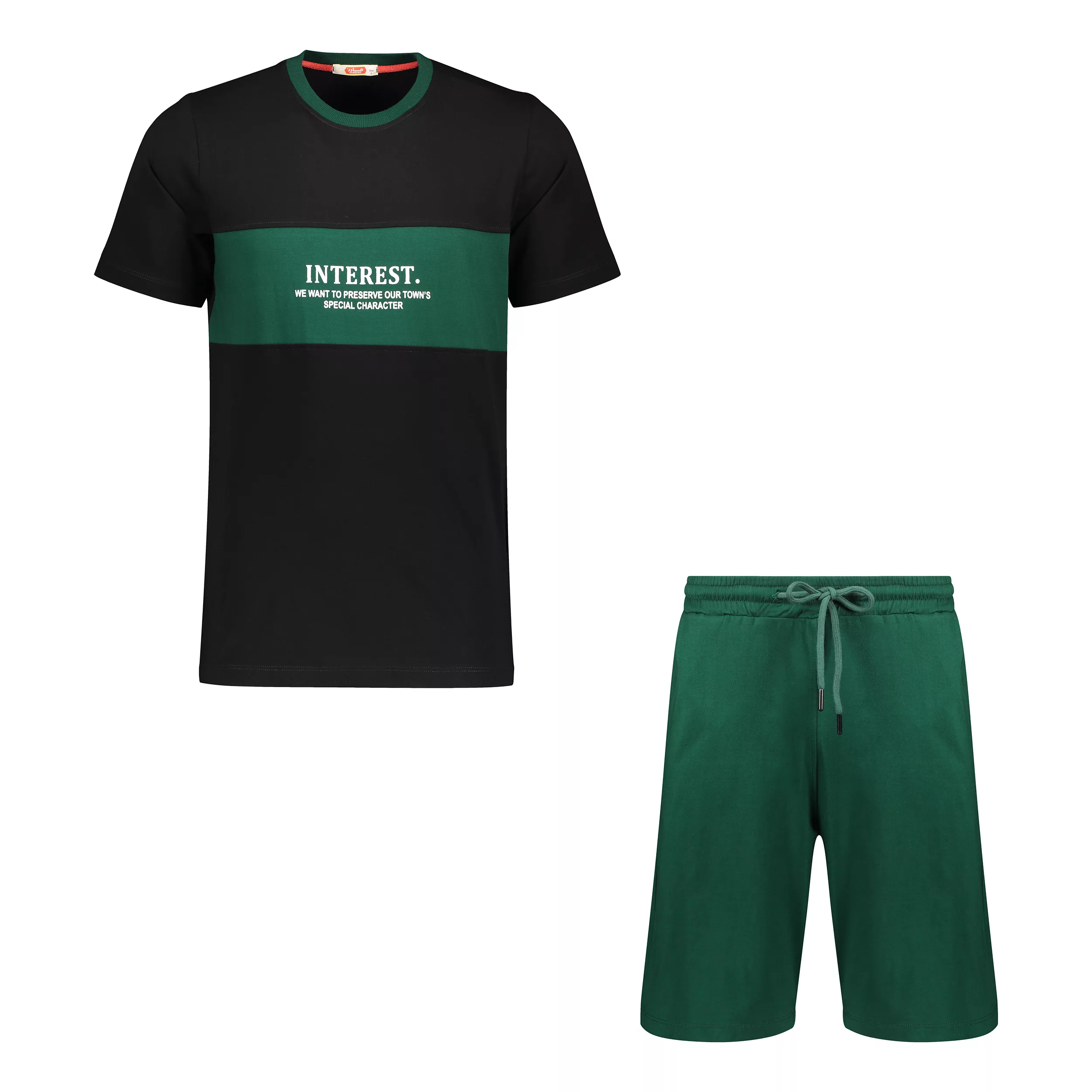 ست تی شرت و شلوارک مردانه مادر مدل Harry رنگ سبز