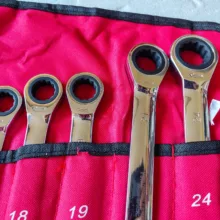 آچار یکسر تخت و یکسر رینگی جغجغه ای یونا مدل WPW2150 مجموعه 14 عددی