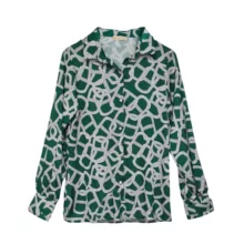 شومیز آستین بلند یقه برگردان زنانه مدل ساتن کد 01 رنگ سبز