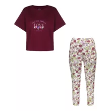 ست کراپ تی شرت آستین کوتاه و شلوار راحتی زنانه ناربن مدل 15211144