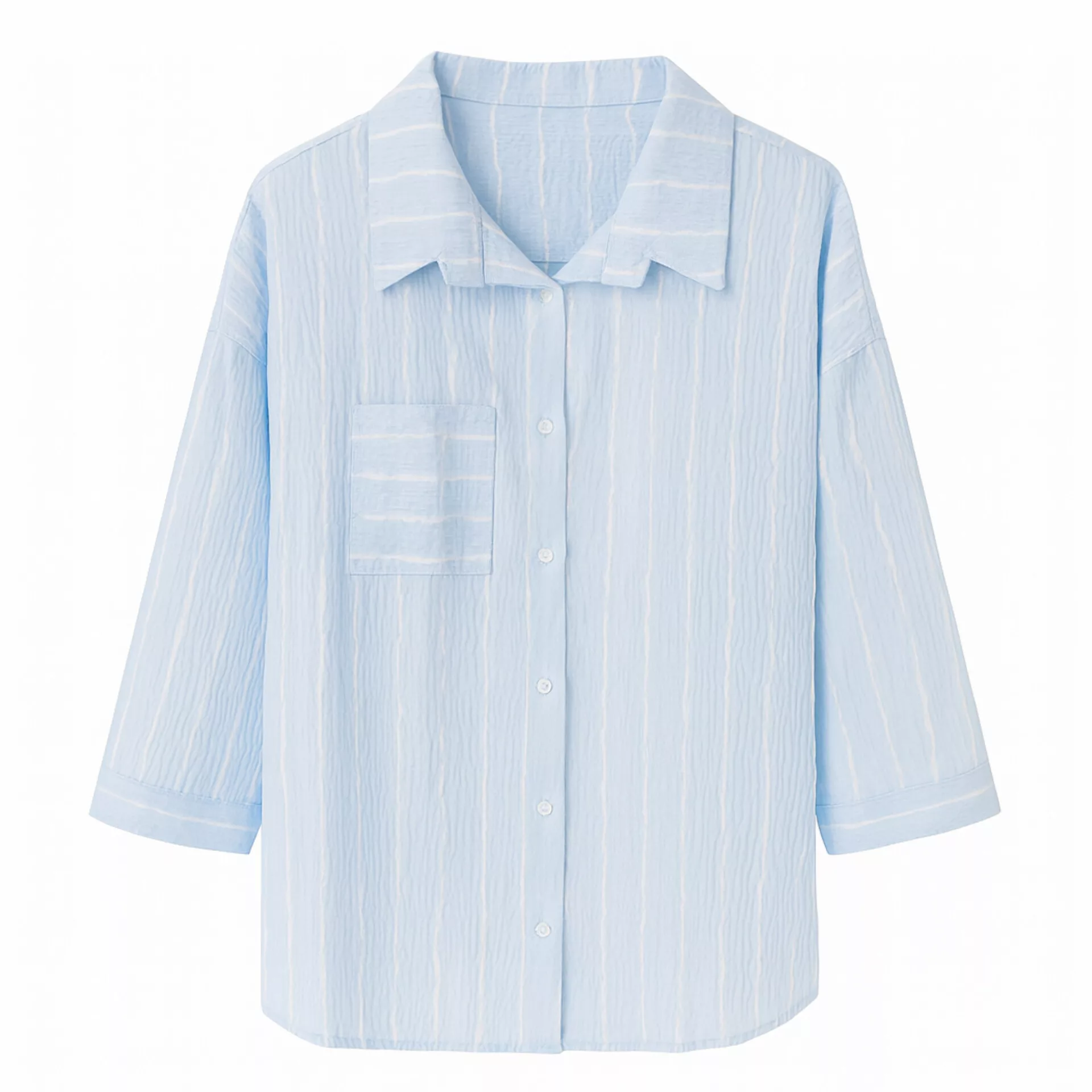 شومیز آستین سه ربع یقه برگردان زنانه کد 28265