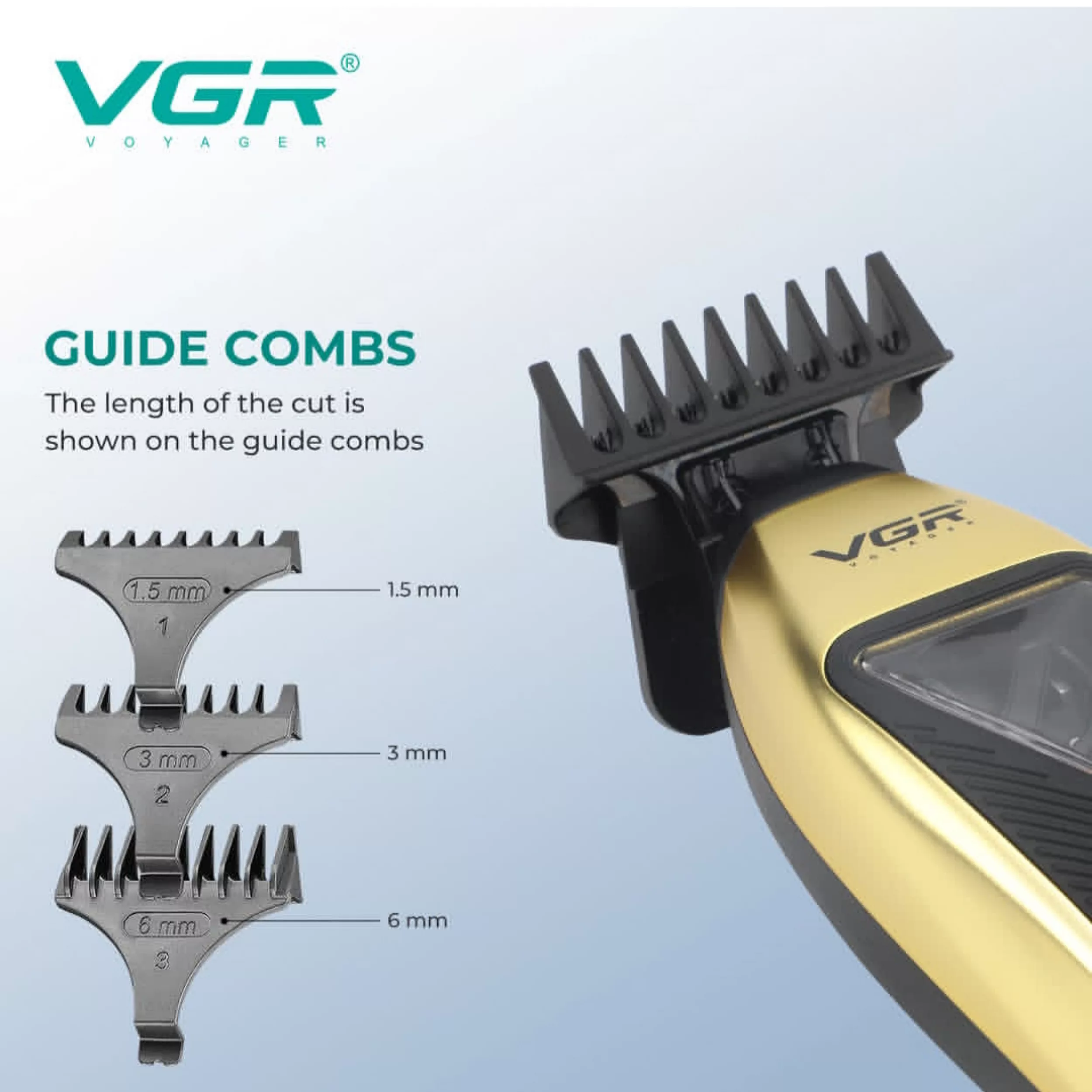 ماشین اصلاح موی سر و صورت شارژی وی جی ار مدل V-994