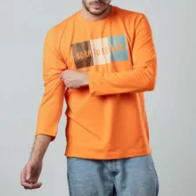 تی شرت آستین بلند مردانه باینت مدل 562-2 رنگ نارنجی