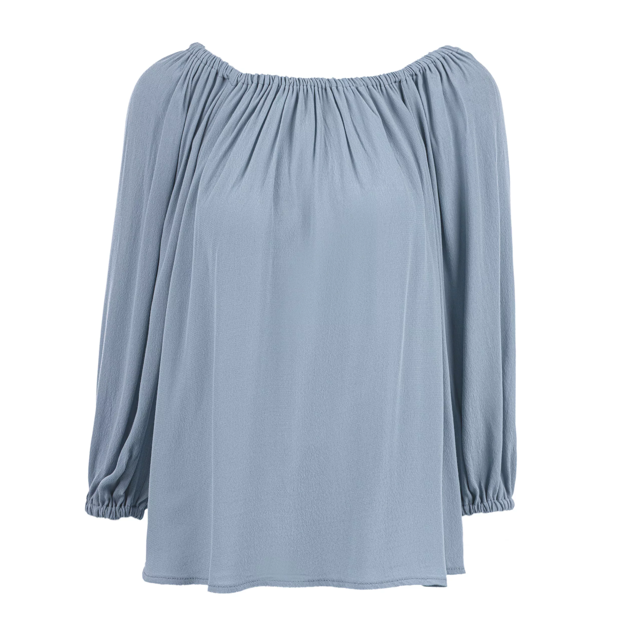 بلوز آستین بلند زنانه سرژه مدل 204640  رنگ آبی