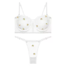 ست شورت و سوتین زنانه مکسوریا مدل توری شیشه ای بابونه کد 14201