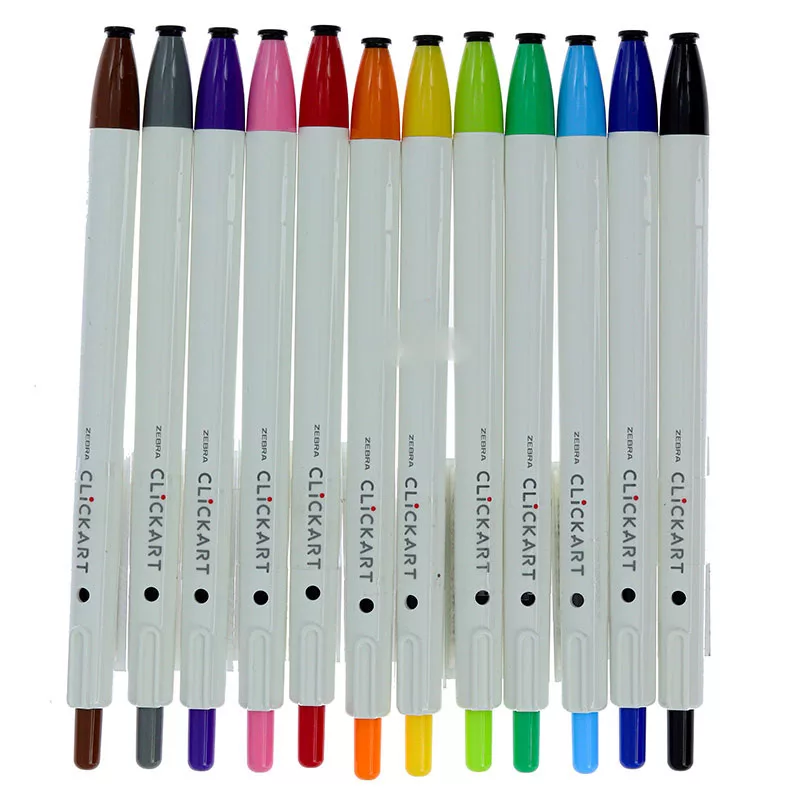 ماژیک علامت گذار زبرا مدل CLICKART ST بسته 12 عددی
