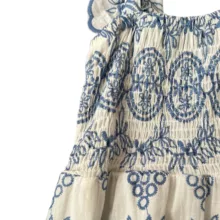 پیراهن یقه هالتر زنانه مدل خامه دوزی