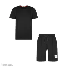 ست تی شرت و شلوارک مردانه مادر مدل 2099912 رنگ مشکی