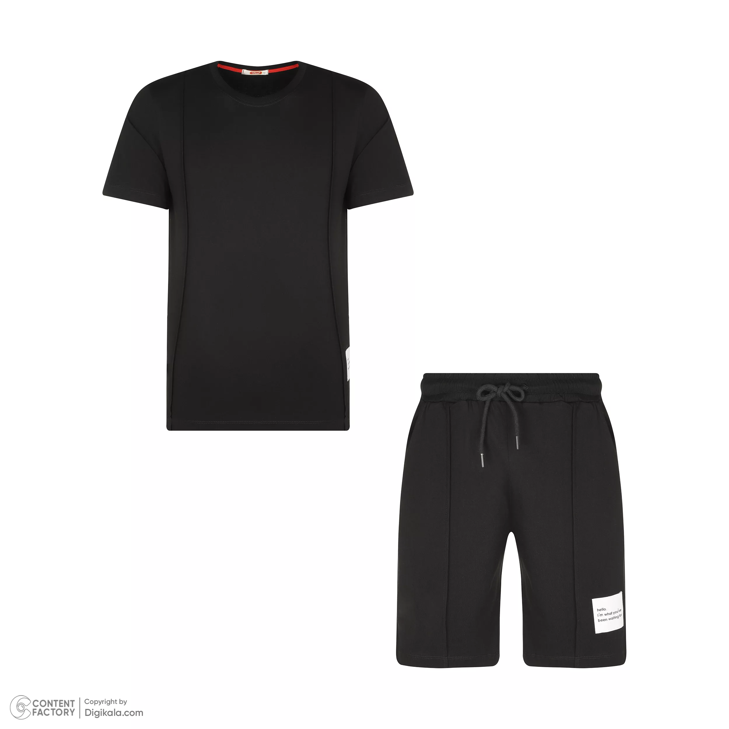 ست تی شرت و شلوارک مردانه مادر مدل 2099912 رنگ مشکی