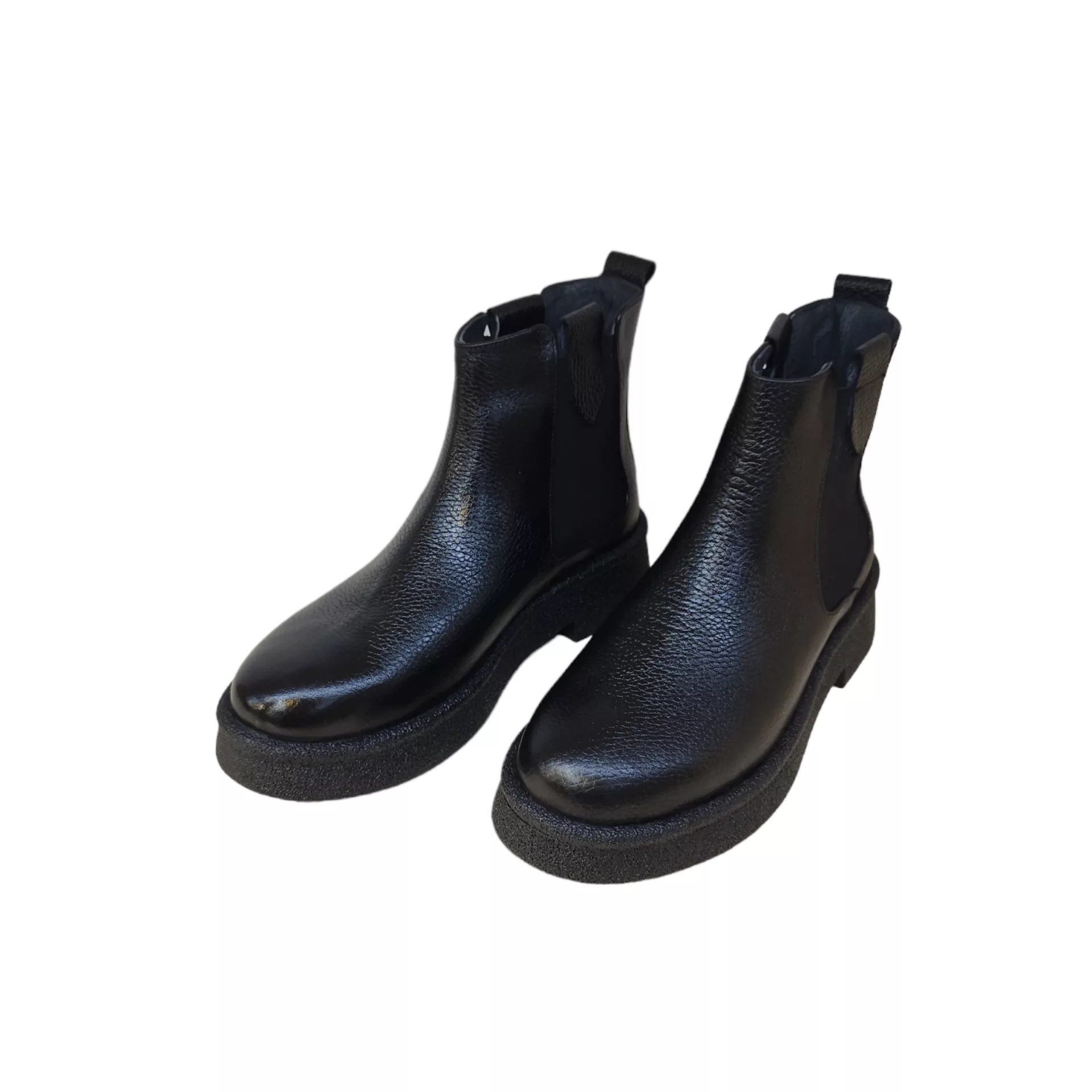 نیم بوت زنانه مدل چرم طبیعی کد ZNM 11 رنگ مشکی