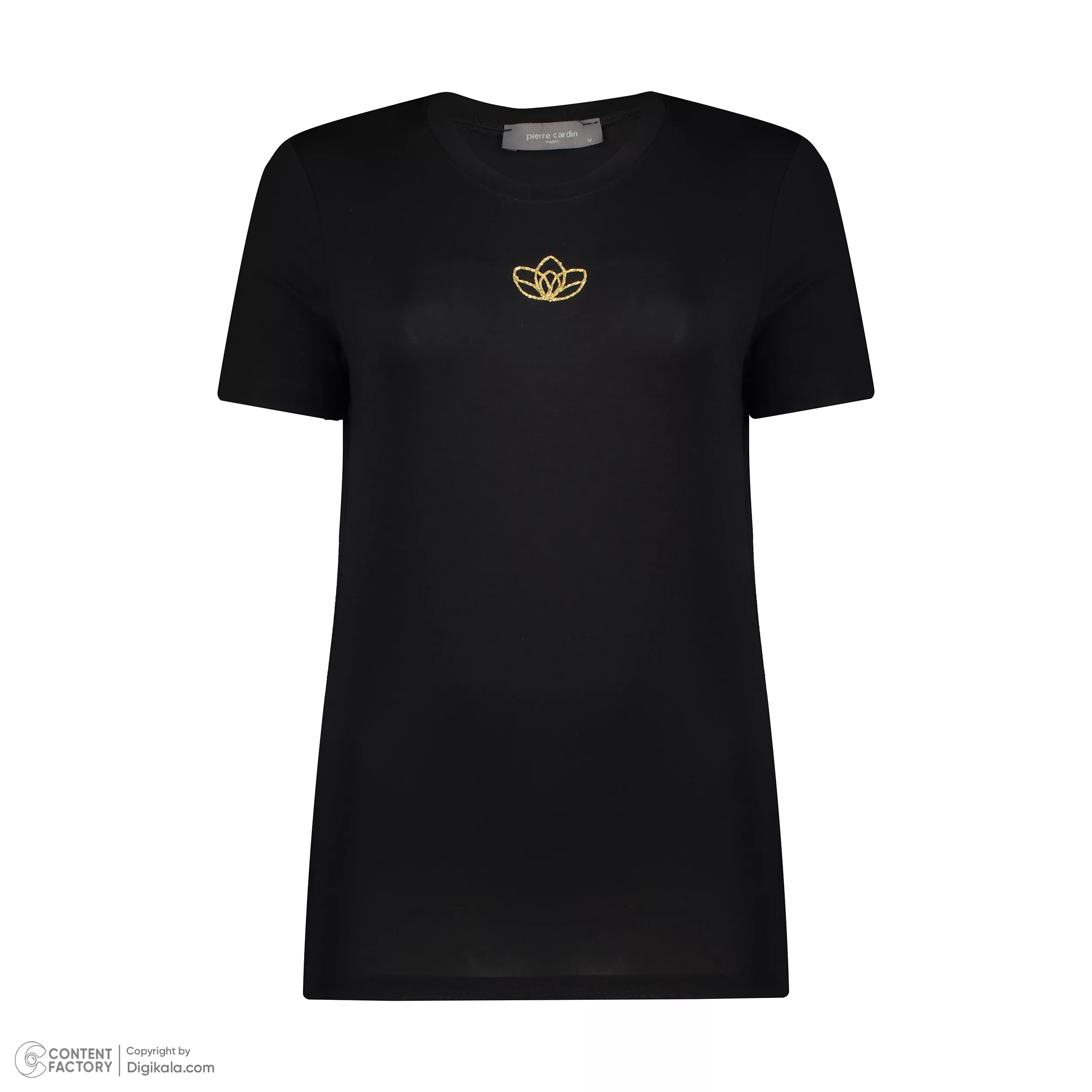 تی‌شرت آستین کوتاه زنانه پیر کاردین مدل 5212061 رنگ مشکی