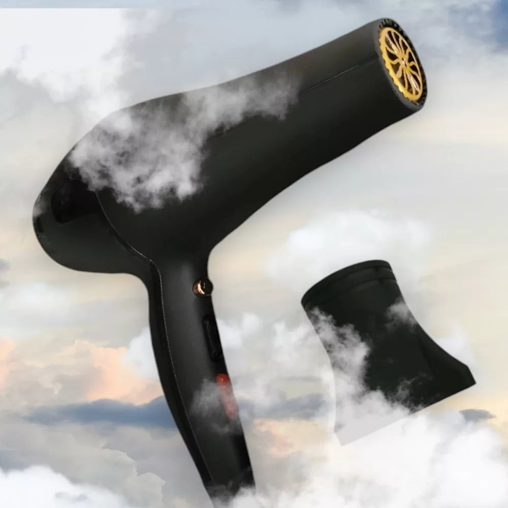 سشوار حرفهای مدل professional، موتور AC، توان مصرفی 9000 وات، دارای قابلیت باد سرد، فناوری تولید یون، تعویض سری، طراحی ارگونومیک، با حالت حجمدهنده، وزن 539 گرم، تنظیم حرارت 3 حالته و کنترل سرعت 2 حالته، به همراه سری متمرکزکننده پهن