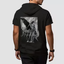 تی شرت کلاه دار مردانه مدل 14020909d رنگ مشکی