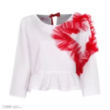 بلوز آستین بلند یقه گرد زنانه ستر مدل سورا 030 رنگ سفید