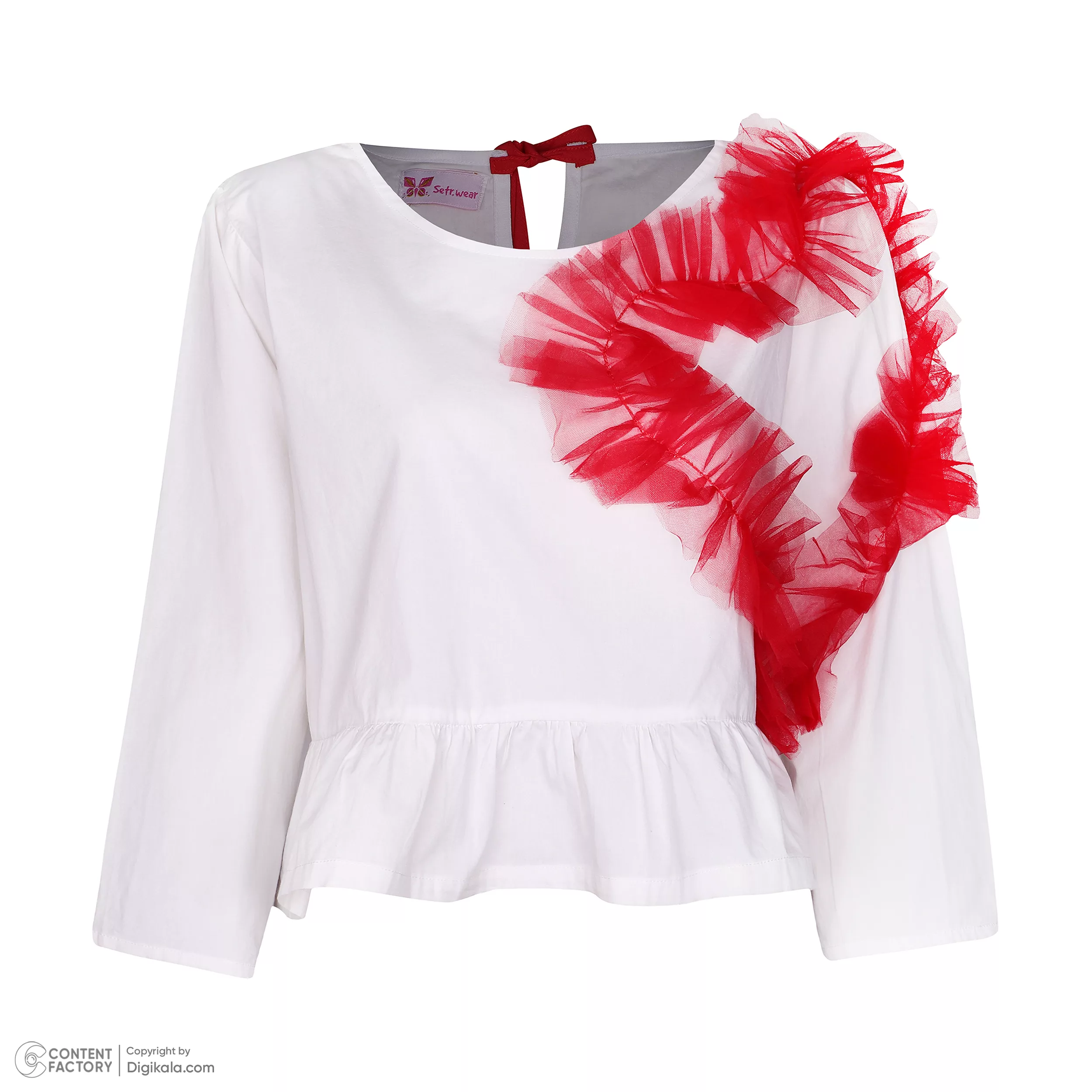 بلوز آستین بلند یقه گرد زنانه ستر مدل سورا 030 رنگ سفید
