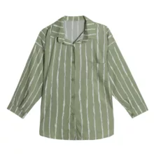 شومیز آستین بلند یقه برگردان زنانه مدل FDC رنگ سبز