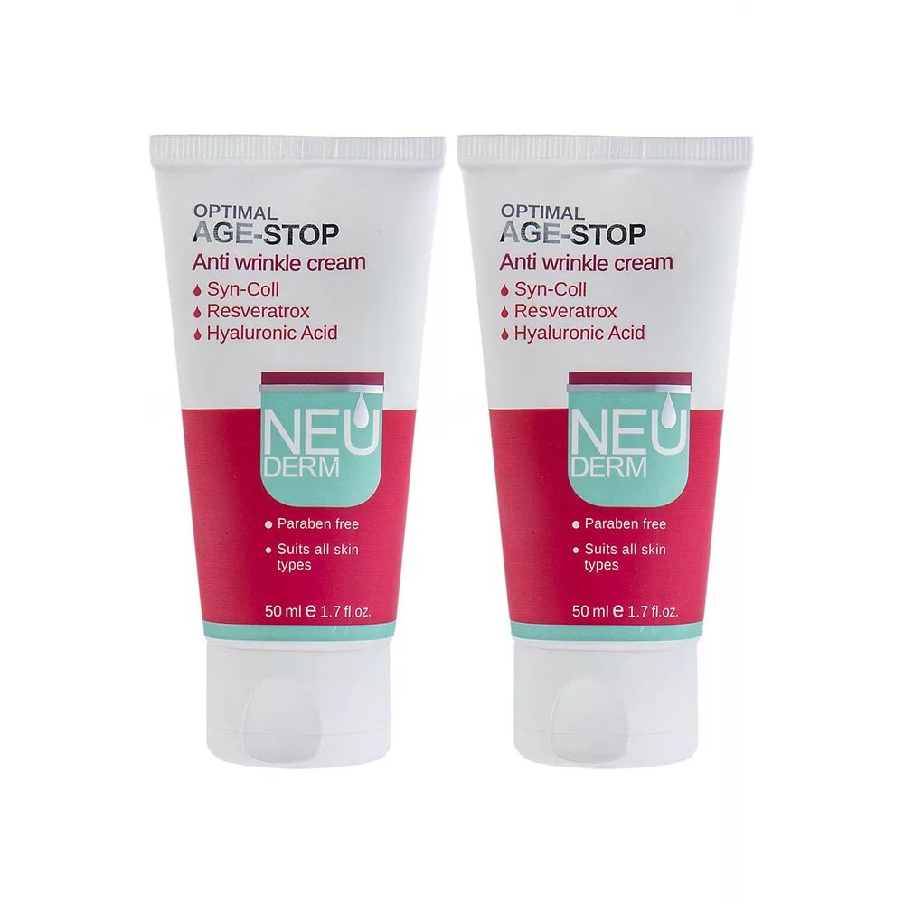 کرم ضد چروک نئودرم مدل Optimal Age-Stop حجم 50 میلی لیتر بسته دو عددی