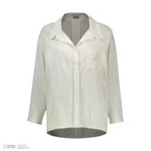 شومیز آستین بلند یقه برگردان زنانه نیزل مدل 1256 رنگ کرم