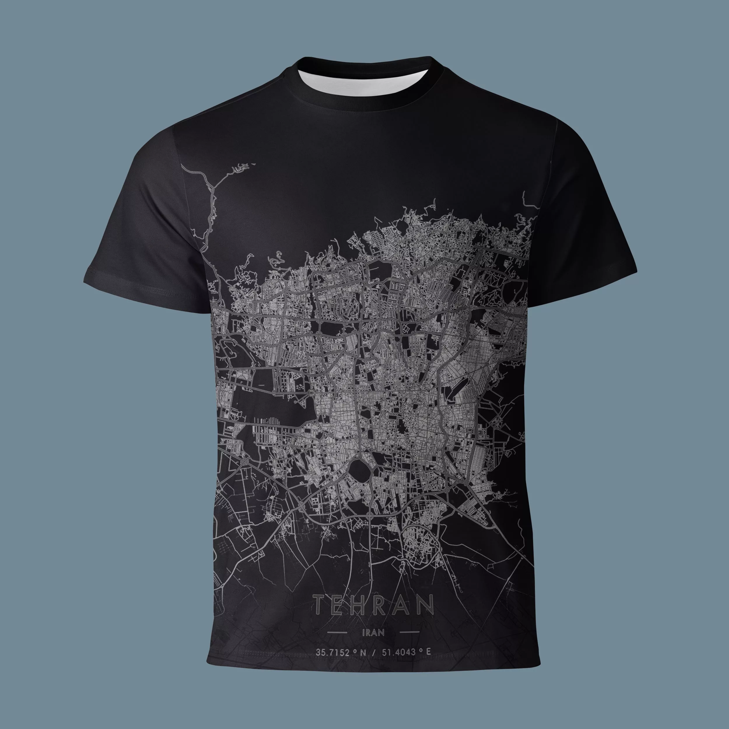 تی شرت آستین کوتاه زنانه مدل نقشه تهران