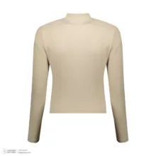 کراپ تیشرت آستین بلند زنانه کانتکس مدل 203 رنگ کرم