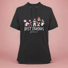 تی شرت کلاه دار آستین کوتاه زنانه مدل G140209239 رنگ مشکی