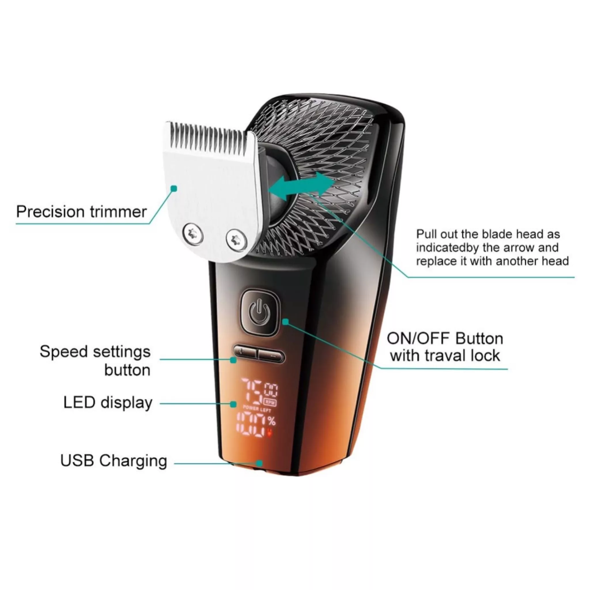 ست اصلاح موی سر و صورت شارژی وی جی ار مدل V-327