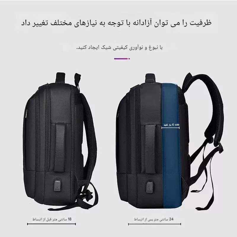 کوله پشتی لپ تاپ آلوا مدل 2103 مناسب برای لپ تاپ 14.1 تا 15.6 اینچی