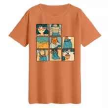 تی‌شرت لانگ آستین کوتاه زنانه مدل پازل رنگ گلبهی