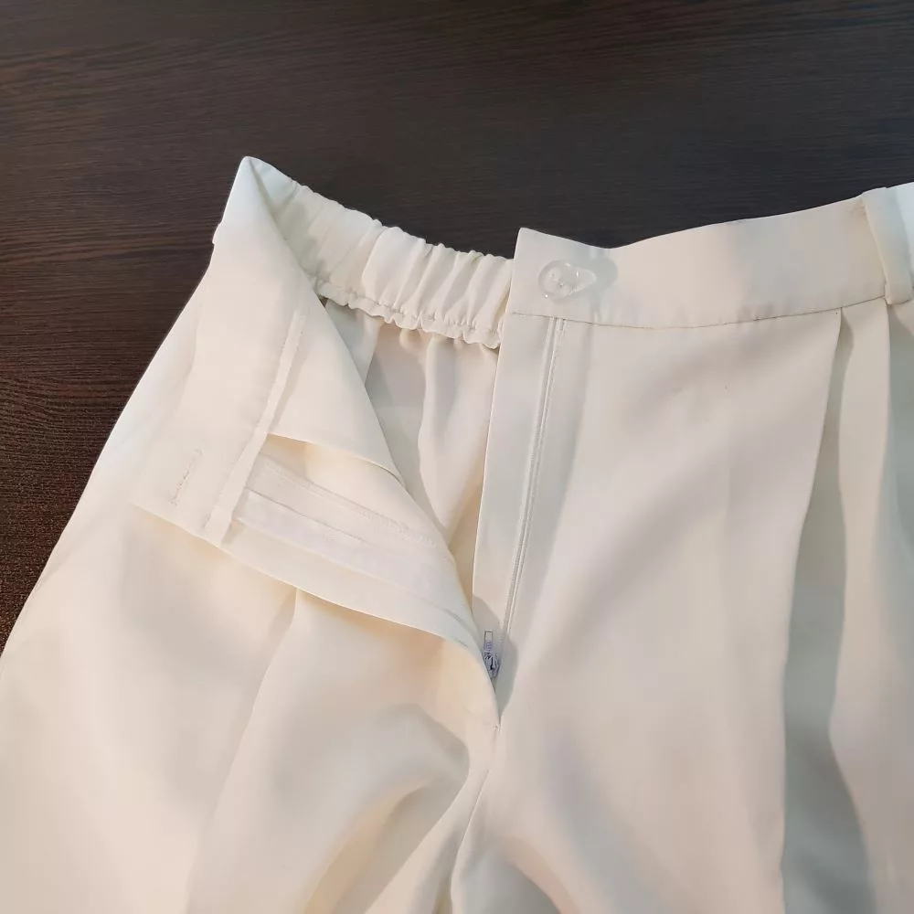 شلوار مجلسی زنانه مدل 100053001 کرپ رنگ شیری