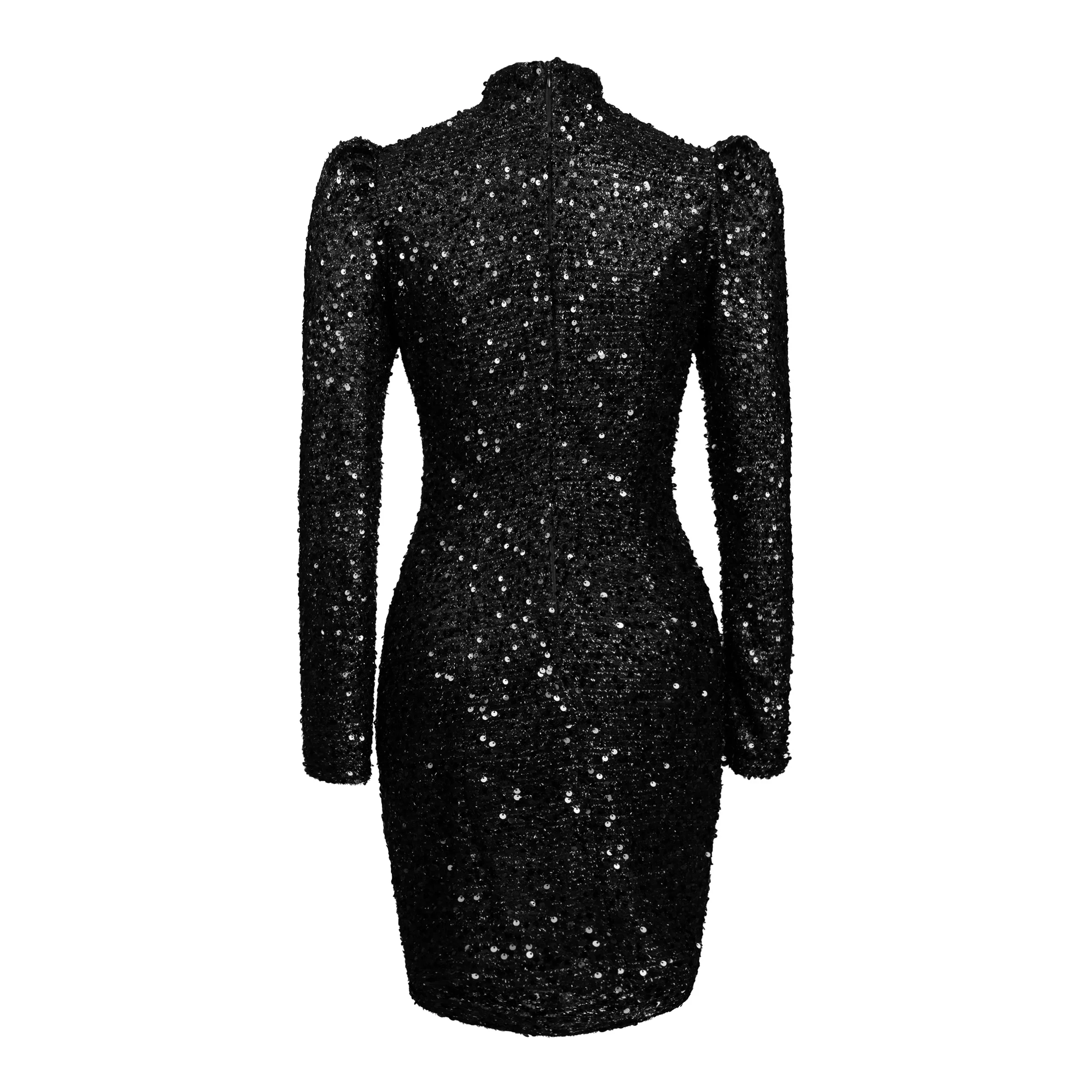 پیراهن یقه ایستاده زنانه مدل 002b رنگ مشکی