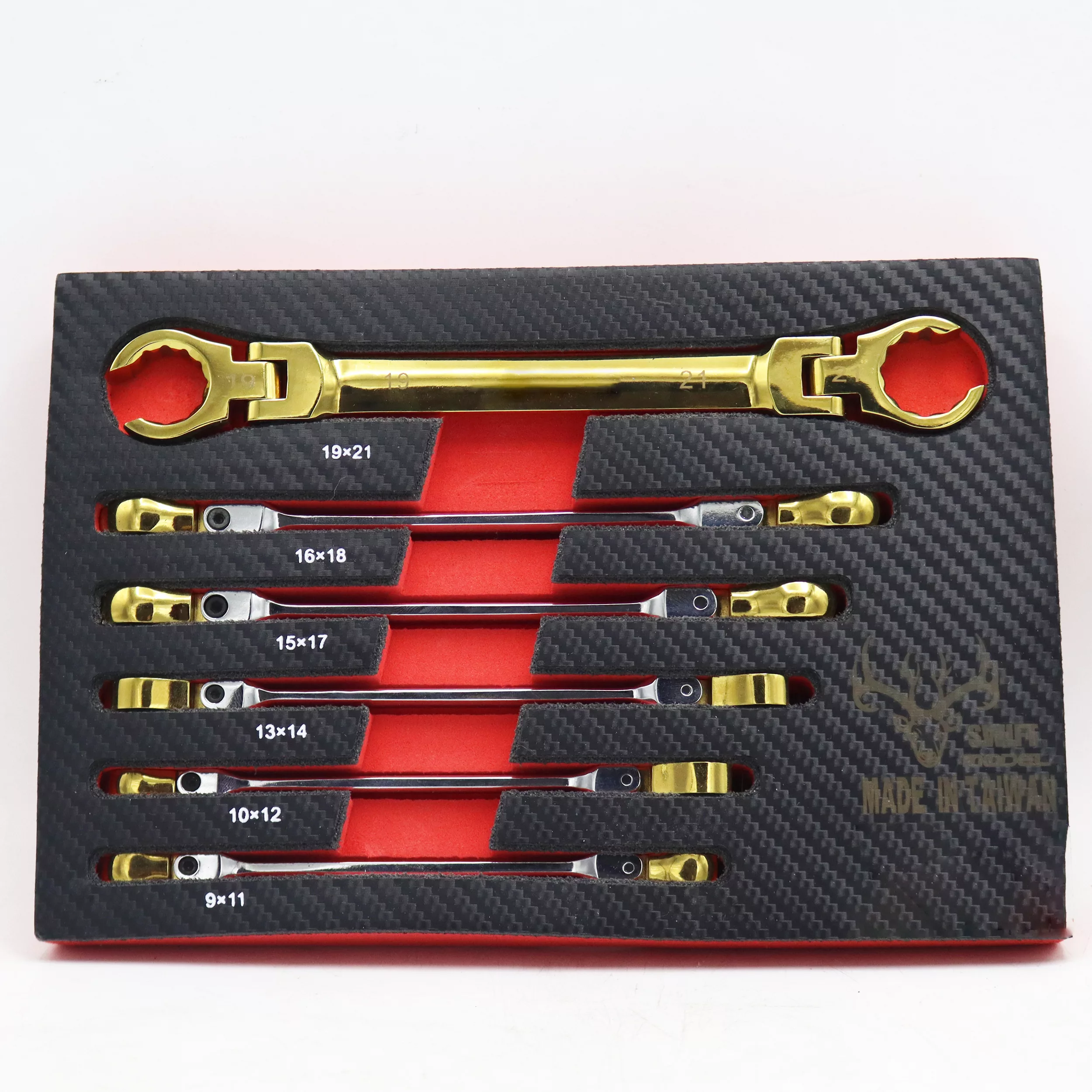 آچار دو سر رینگی مدل سویفت کد YP-TAIWAN-TASHO سایز 9-21 میلیمتر مجموعه 6 عددی