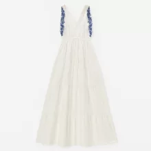 پیراهن یقه باز زنانه مدل گلدوزی