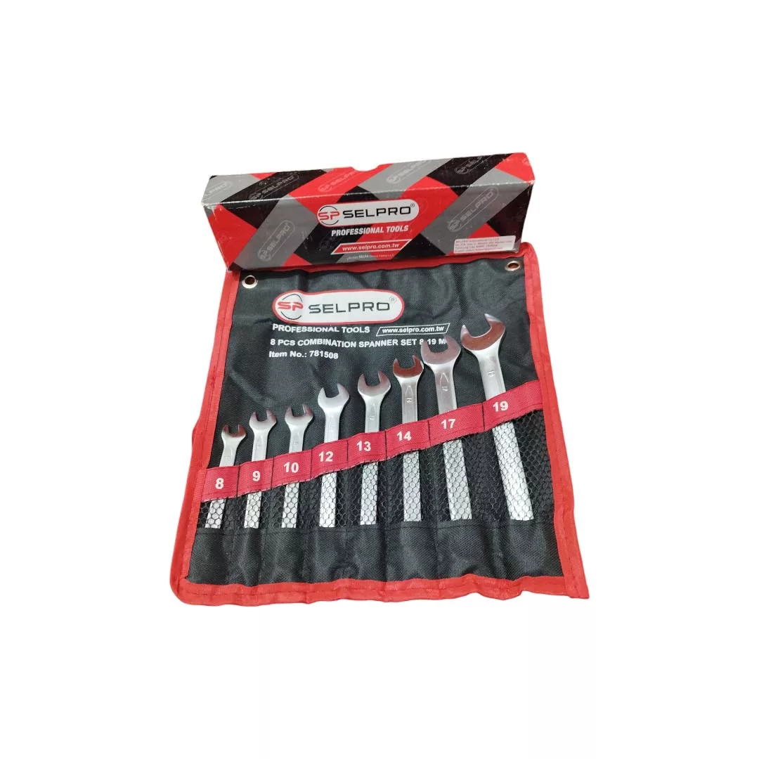 آچار یکسر تخت و یکسر رینگی سلپرو مدل 781508-10-46 مجموعه 8 عددی