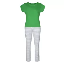 ست تی شرت آستین کوتاه و شلوار زنانه آریان نخ باف مدل 2673