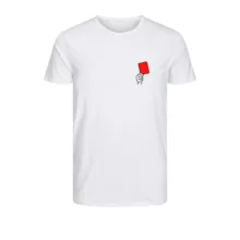 تی شرت آستین کوتاه زنانه طرح کارت رنگ سفید